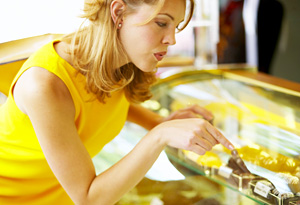 Woman choosing chocolate