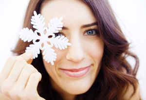 Woman with snowflake