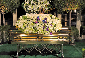 Michael Jackson's casket at his private funeral