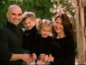 Andre Agassi and family