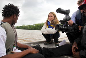 Alexandra Cousteau joins an Earth Conservation Core patrol on the Anacostia River in Washington, D.C.