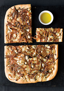 Focaccia with Onions and Goat Cheese